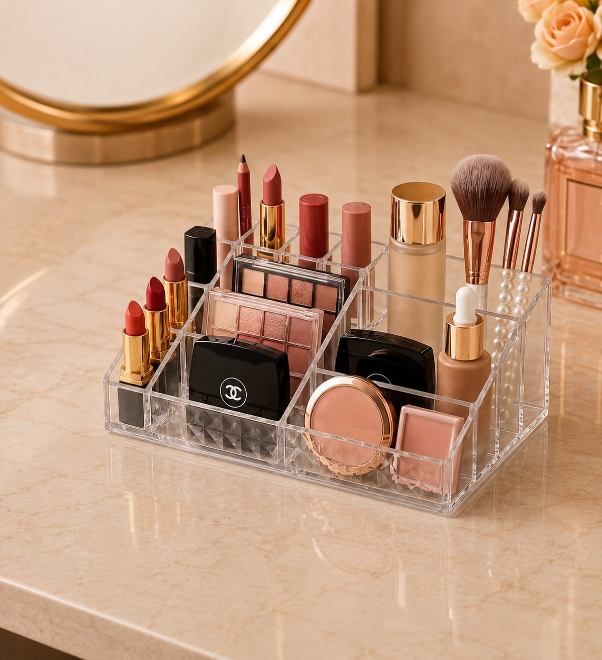 Multi-Functional Acrylic Makeup Organizer