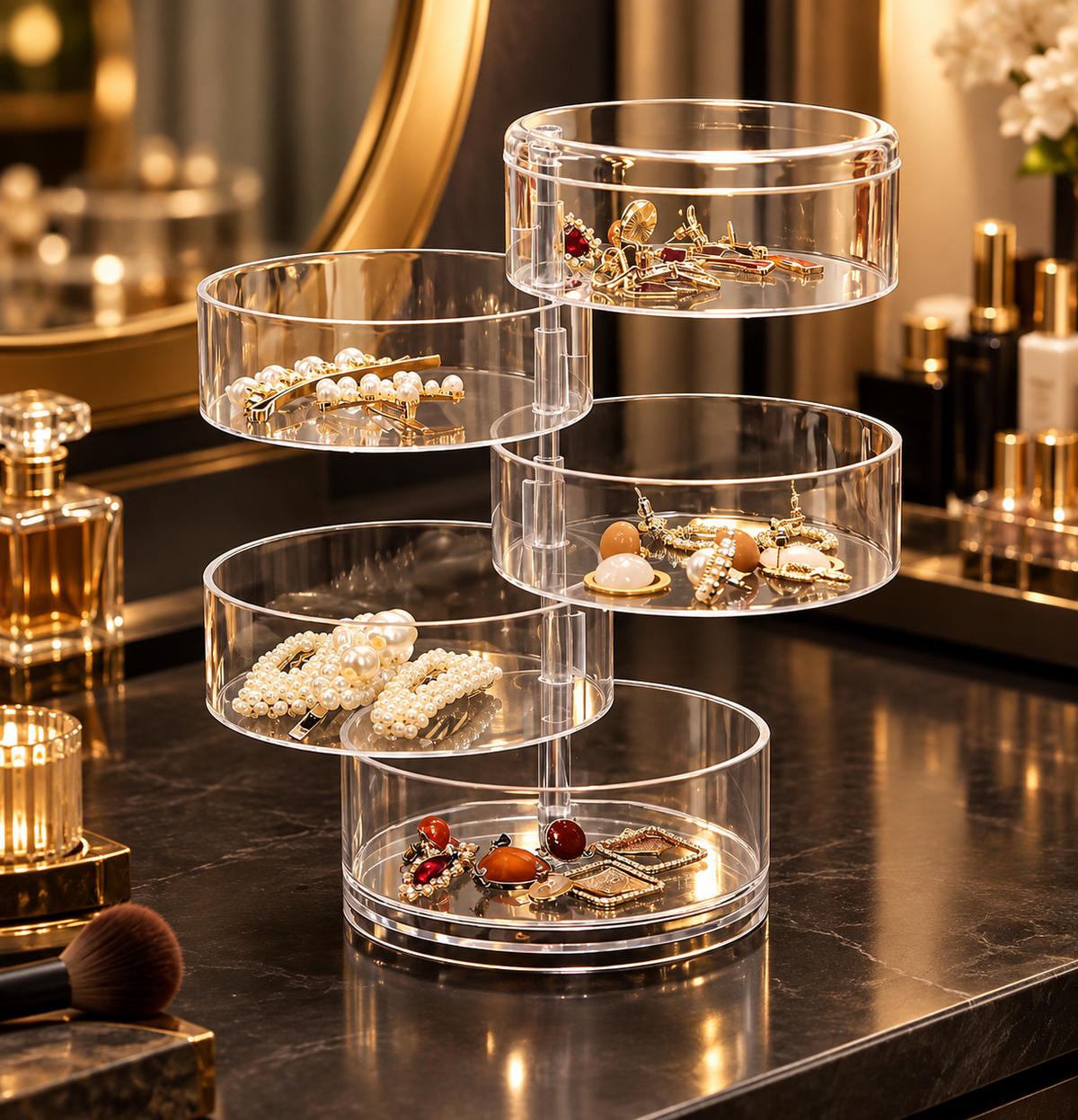 5-Tier Rotating Jewelry & Accessory Organizer