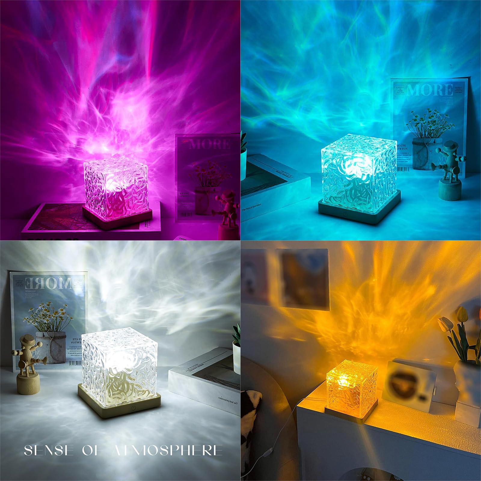 Water Ripple Crystal Cube Projector Lamp