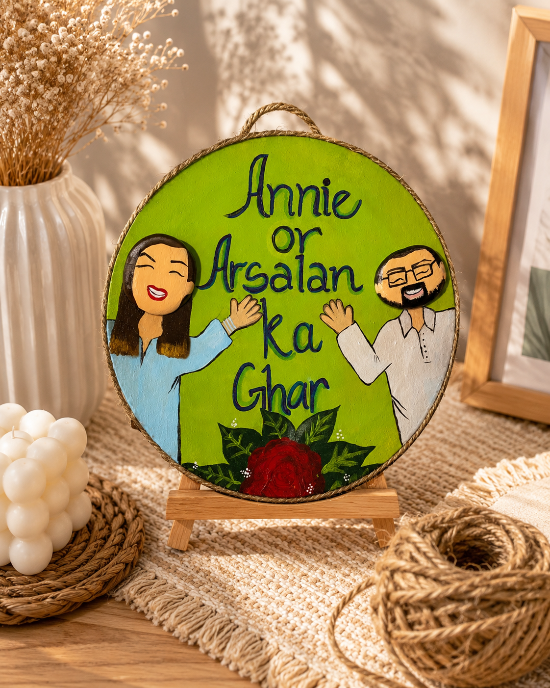 Hand-Painted Welcome Plaque