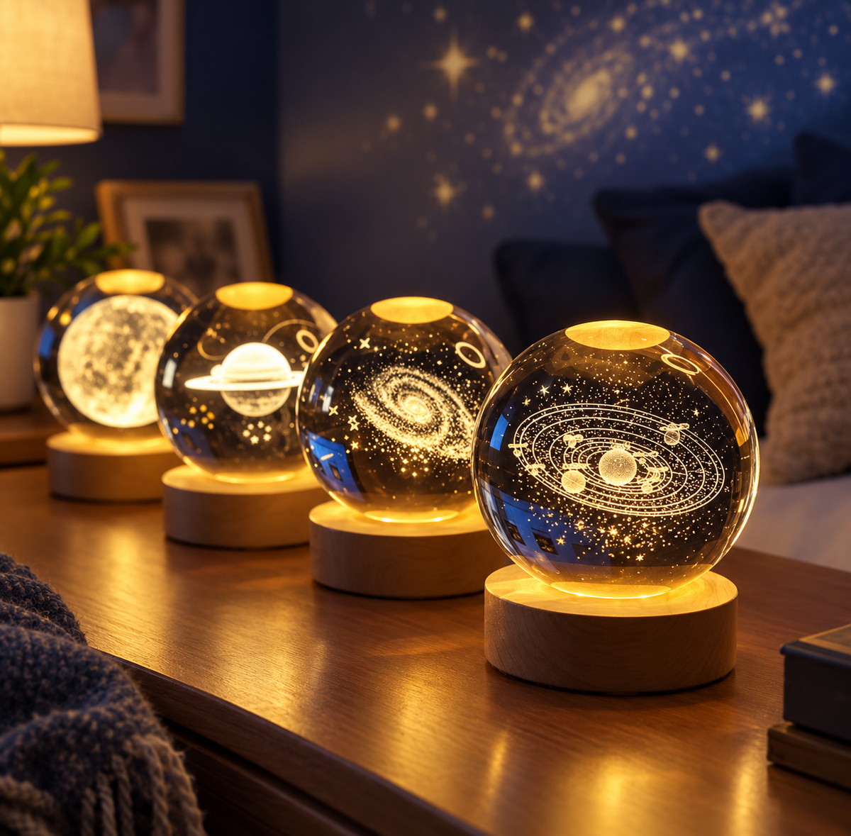 Crystal Galaxy Night Light
