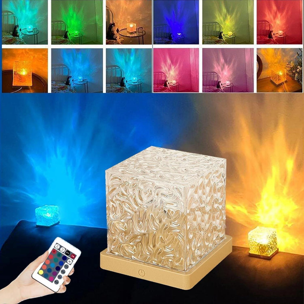 Water Ripple Crystal Cube Projector Lamp