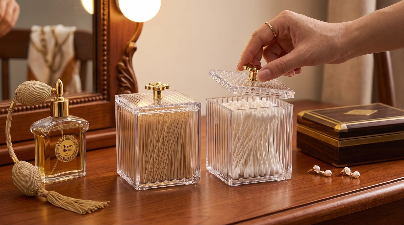 Acrylic Cotton Swab Holder