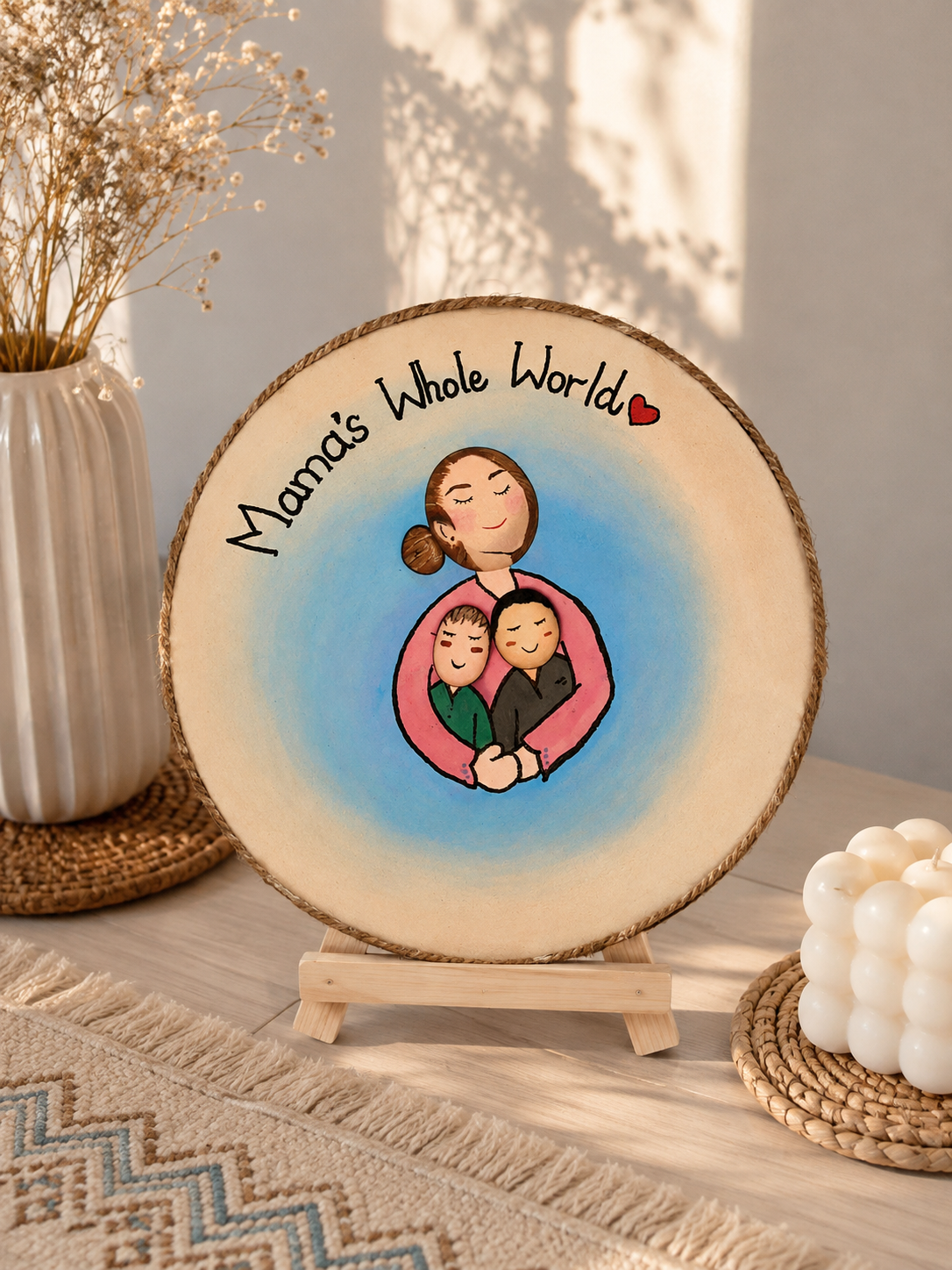 Cozy Mother and Children Plaque