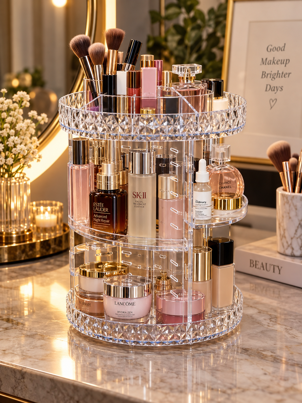 360° Rotating Makeup & Skincare Organizer