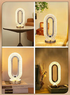 Oval Shaped Crystal Table Lamp